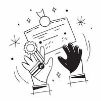 Sterile Gloves with Certificate and ISO Badge concept as Sterile gloves with a certificate and an ISO badge set against a whimsical background offering ample space for text or grap Cleans vector