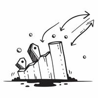 Steel Price Surge and Slump concept as A view illustrating the surge and slump of steel prices set against a whimsical background offering ample space for text or graphics symboliz Cleans vector