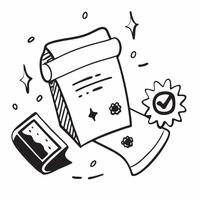 Sterile Food Packaging with Certificate and ISO Badge concept as Sterile food packaging with a certificate and an ISO badge set against a whimsical background offering ample space Cleans vector