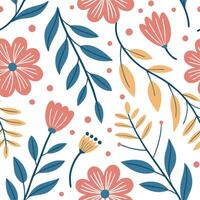 Springtime abstract floral seamless pattern with fluid shapes and vibrant hues for artistic compositions concept as Artistic floral pattern with abstract shapes and vibrant colors Cleans vector