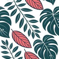 Spring leaves seamless pattern with large bold silhouettes and rich color contrasts for a modern stylish look concept as Modern spring leaves pattern featuring large silhouettes an Cleans vector