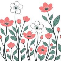 Spring garden seamless pattern with anemones and camellias for elegant outdoor garden designs concept as Elegant anemones and camellias arranged in a seamless spring garden pattern Cleans vector