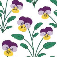 Spring garden seamless pattern with violets and pansies for natural garden spaces concept as Natural spring garden design featuring violets and pansies arranged in a seamless patte Cleans vector