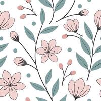 Spring floral seamless pattern with soft petals and light pastels for a gentle soothing design concept as Gentle spring floral pattern featuring soft petals and light pastel colors Cleans vector