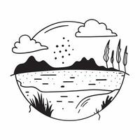 Spring and Autumn Lake concept as Half tone spring and autumn lake landscape offering ample space for text or graphics symbolizing serenity and reflection in Photo Stock Concept Cleans vector