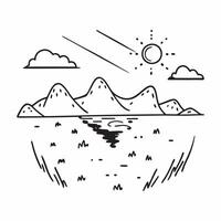 Spring and Autumn Mountains concept as Half tone spring and autumn mountain landscape offering ample space for text or graphics symbolizing rebirth and change in Photo Stock Conce Cleans vector
