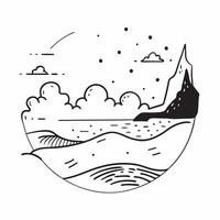 Spring and Autumn Coastline concept as Half tone spring and autumn coastline landscape offering ample space for text or graphics symbolizing renewal and the beauty of the sea in P Cleans vector