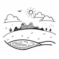 Spring and Autumn Hills concept as Half tone spring and autumn hills landscape offering ample space for text or graphics symbolizing growth and maturity in Photo Stock Concept Cleans Set 2 vector