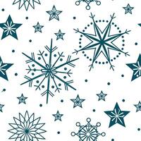 Sparkling Christmas stars and snowflakes seamless tile pattern with luminous winter accents concept as Luminous winter accents with sparkling Christmas stars and snowflakes create Cleans vector