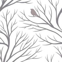 Soft winter snow seamless pattern with light snowfall frosty tree branches and pastel tones for a calming seasonal feel concept as Calming winter snow pattern with light snowfall a Cleans vector