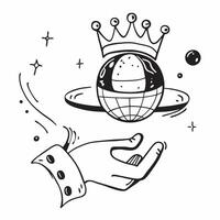 Sovereign Ruler with Crown and Globe concept as An image of a sovereign ruler with a crown and globe set against a whimsical background offering ample space for text or graphics sy Cleans vector