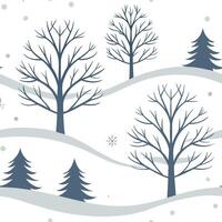 Soft winter seamless pattern with snow covered trees snowdrifts and gentle snowflakes for a peaceful winter scene concept as Peaceful winter pattern with snow covered trees and gen Cleans vector