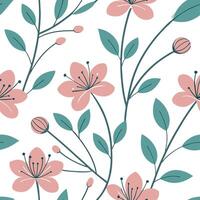 Soft summer flowers seamless pattern with pastel hues and gentle curves for calm soothing spring designs concept as Gentle summer flower pattern with pastel hues and soft curves id Cleans Set 4 vector