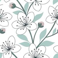 Soft summer flowers seamless pattern with pastel hues and gentle curves for calm soothing spring designs concept as Gentle summer flower pattern with pastel hues and soft curves id Cleans Set 2 vector