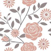 Soft pastel spring flowers seamless pattern with roses and daisies for a delicate home decor concept as Gentle roses and daisies in soft pastel tones seamlessly arranged for elegan Cleans Set 2 vector