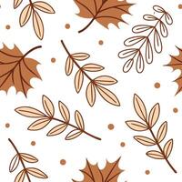 Soft autumn seamless pattern with delicate fall leaves and warm brown tones for a rustic cozy vibe concept as Cozy autumn pattern with soft fall leaves and warm brown tones for a r Cleans vector