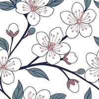 Soft and delicate spring floral seamless pattern with light hues and intricate detailing for refined designs concept as Elegant spring floral pattern featuring soft hues and intric Cleans vector