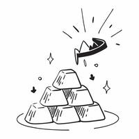 Silver Price Peak and Trough concept as A view showing the peak and trough of silver prices set against a whimsical background offering ample space for text or graphics symbolizing Cleans vector