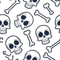 Skeletons and skulls seamless tile pattern with bone structures and dark shades for macabre home decor concept as Bone structures and dark skulls arranged seamlessly for macabre Ha Cleans vector