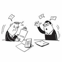 Senior executive looking at a failed merger document appearing devastated concept as A senior executive in a suit looking at a failed merger document on his desk appearing devastat Cleans Set 2 vector
