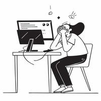Senior executive looking at a failed tech acquisition appearing devastated concept as A senior executive in a suit looking at a failed tech acquisition report on his desk appearing Cleans vector