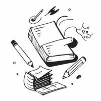 School Supplies with Notebook and Crayons concept as A set of school supplies a notebook and crayons set against a whimsical background offering ample space for text or graphics sy Cleans vector