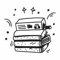 School Bus with Books and Notebook concept as A school bus with a stack of books and a notebook set against a dreamy background offering ample space for text or graphics symbolizin Cleans vector