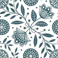 Scandinavian folk patterns and traditional motifs seamless tile pattern with cool neutrals concept as Cool neutrals highlight Scandinavian folk patterns and traditional motifs in s Cleans vector