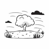 Savanna and Acacia Tree concept as A half tone savanna with a lone acacia tree set against a whimsical background offering ample space for text or graphics symbolizing endurance an Cleans vector