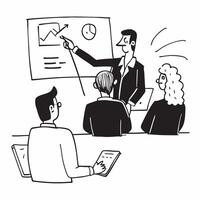 Sales director leading a hybrid training session concept as A sales director leading a hybrid training session with sales reps in the office and remote highlighting effective commu Cleans vector
