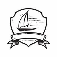 Sailboat icon with copy space on a white background concept as A image of a sailboat icon with generous copy space on a white background ideal for adventure and leisure them Cleans vector