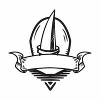 Sailboat icon with copy space on a white background concept as A image of a sailboat icon with generous copy space on a white background ideal for adventure and leisure them Cleans Set 2 vector