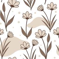 Rustic spring nature seamless pattern with wildflowers and soft earth tones for earthy country inspired designs concept as Earthy spring nature pattern with wildflowers and rustic Cleans Set 2 vector