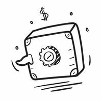 Safe icon with copy space on a blue background concept as A image of a safe icon with ample copy space on a blue background perfect for security and financial themed visuals Cleans vector