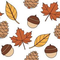 Rustic autumn leaves seamless tile pattern with deep reds oranges and yellows concept as Deep red orange and yellow autumn leaves create a rustic seamless tile pattern perfect for Cleans vector