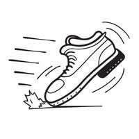 Running shoe icon with copy space on a white background concept as A image of a running shoe icon with generous copy space on a white background perfect for fitness and exer Cleans Set 2 vector