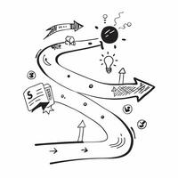 Roadmap illustration with blank area for customizable text concept as A creative depiction of a roadmap illustration featuring a blank area for customizable text ideal for presenti Cleans vector
