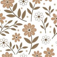 Retro summer flowers seamless pattern with vintage florals and muted earth tones for a nostalgic summer design concept as Nostalgic summer flower pattern with retro florals and mut Cleans vector