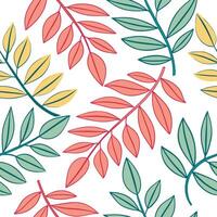 Retro spring leaves seamless pattern with exaggerated shapes and bold colors for striking vintage designs concept as Bold retro spring leaves pattern with exaggerated shapes and br Cleans vector