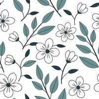Retro floral seamless pattern with asymmetric design for eclectic spaces concept as Eclectic retro floral elements arranged in an asymmetric seamless pattern for unique interior sp Cleans vector