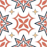 Retro geometric seamless pattern with contrasting colors for bold interiors concept as Bold retro geometric shapes in contrasting colors seamlessly patterned for striking interior Cleans vector