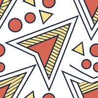 Retro geometric seamless pattern with bold shapes for dynamic spaces concept as Bold geometric shapes in a retro inspired seamless pattern creating dynamic and vibrant spaces in P Cleans vector