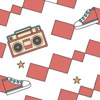 Retro checker seamless pattern with colorful squares and nostalgic vibes for playful designs concept as Playful retro checker pattern with colorful squares and nostalgic vibes perf Cleans vector