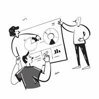 Remote team collaborating on a software development project concept as A illustration of a remote team collaborating on a software development project using coding tools and Cleans Set 2 vector