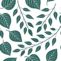 Relaxing summer leaves seamless pattern with willow and birch leaves for a peaceful summer vibe concept as Peaceful willow and birch leaves seamlessly arranged to create a relaxing Cleans Set 2 vector