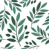 Relaxing summer leaves seamless pattern with willow and birch leaves for a peaceful summer vibe concept as Peaceful willow and birch leaves seamlessly arranged to create a relaxing Cleans vector