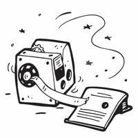 Reel to Reel Tape Recorder with Obsolete Certificate and Tapes concept as A reel to reel tape recorder with an obsolete certificate and tapes set against a dreamy background offeri Cleans vector