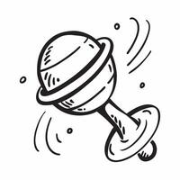 Rattle icon with copy space on a blue background concept as A image of a rattle icon with ample copy space on a blue background perfect for baby toys and play themed visuals Cleans Set 4 vector