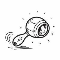 Rattle icon with copy space on a white background concept as A image of a rattle icon with generous copy space on a white background perfect for baby toys and play themed vi Cleans vector