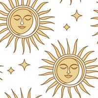 Radiant summer sun seamless tile pattern with golden rays and sunset hues for peaceful sunlit spaces concept as Golden rays and sunset hues arranged seamlessly to bring a peaceful Cleans Set 2 vector